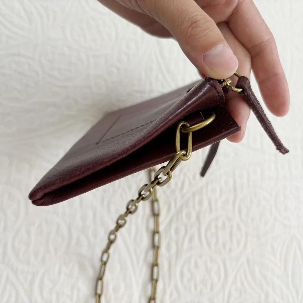 Madewell The Transport Accordion Crossbody Wallet, Dark Cabernet